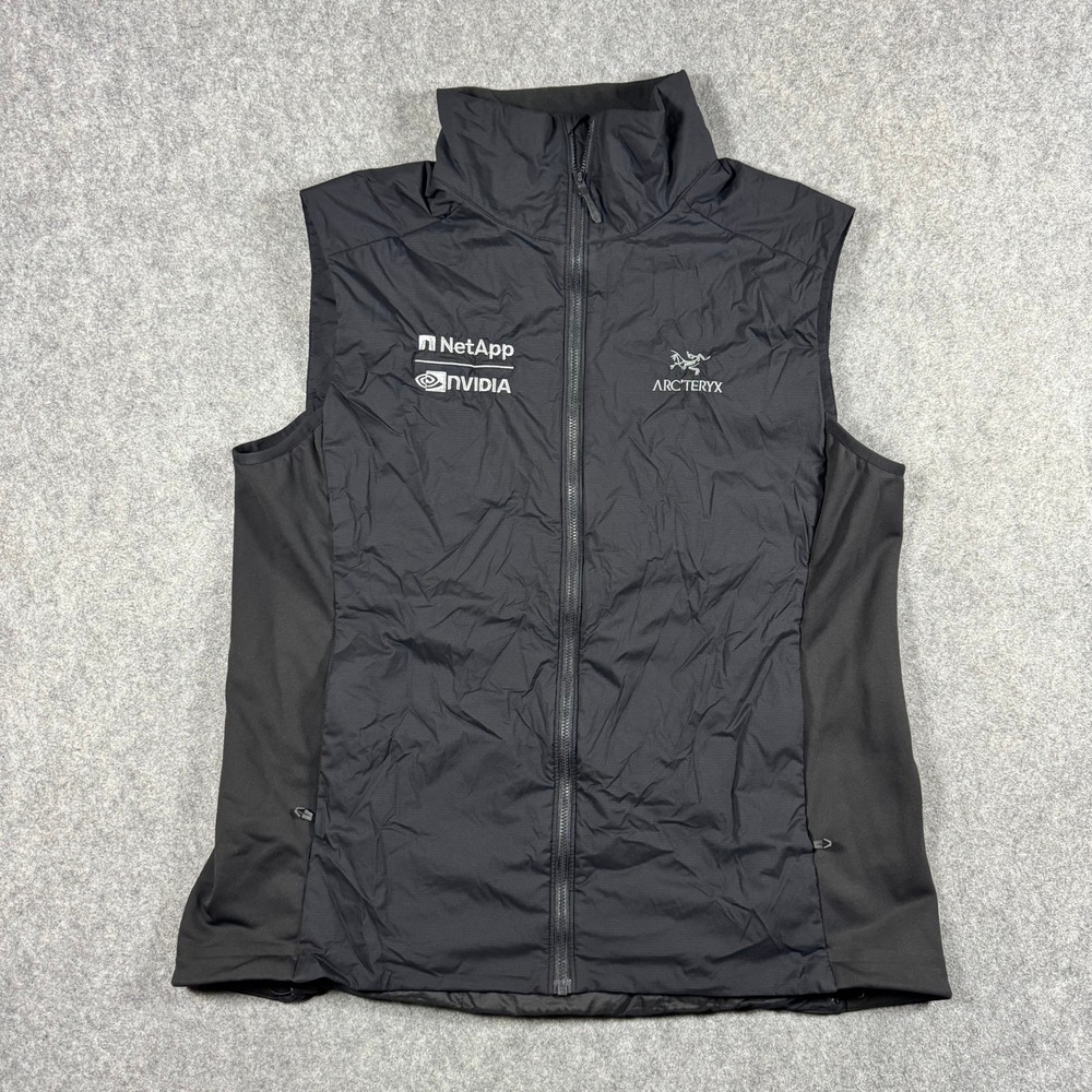 Arc'teryx Atom Vest Womens XL Black NVIDIA NetApp Corporate Insulated Full Zip